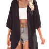 Cardigan for Women 3/4 Sleeve Lightweight Summer Kimono Cardigan Loose Beach Cover Up 2025