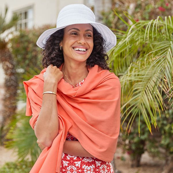 71uQ4UFl48L.jpg UPF 50+ Unisex Sanibel Everyday Beach Shawl, Seedling, One Size, Solid - Sun Protective