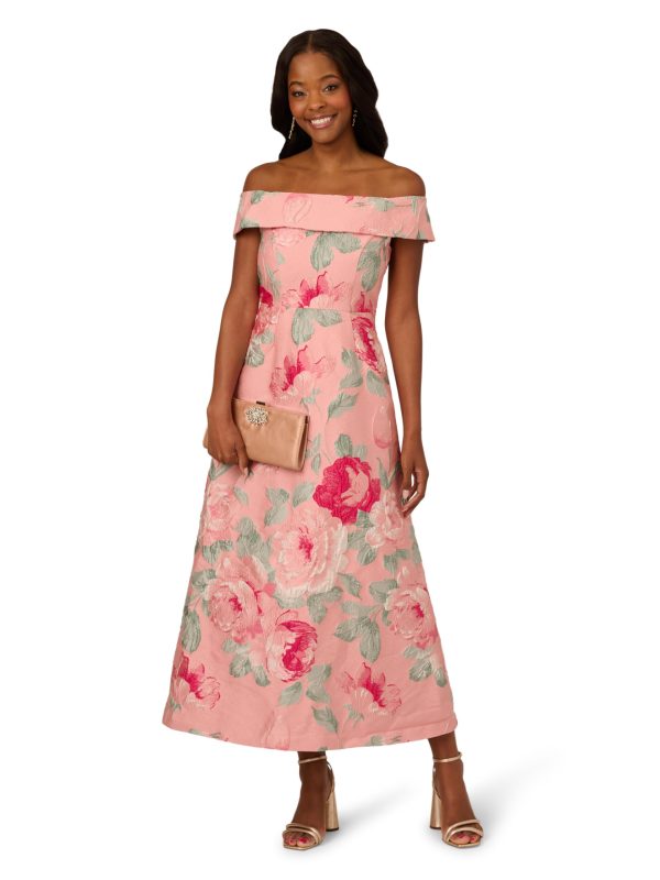 Women's Off Shoulder Jacquard Dress
