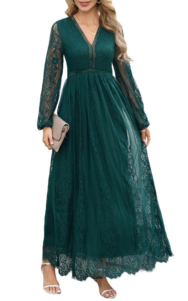71wOGIomfJL.jpg Womens Off The Shoulder Floral Lace Maxi Wedding Dress Boho Flowy Wedding Guest Formal Long Dresses
