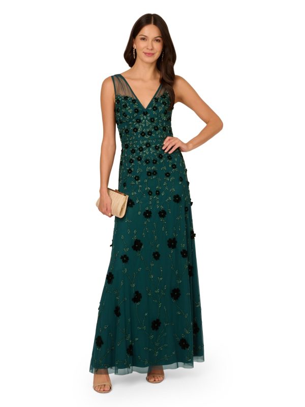 71wVUdj-qaL.jpg Women's Beaded Mesh Illusion Dress