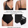 Mini Dress for Women Built in Shapewear Thong V Neck Summer Party Dress Side Slit Cocktail Dress