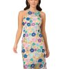 Women's Embroidered Column Midi Dress