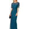 Women's Beaded Long 3D Floral Dress