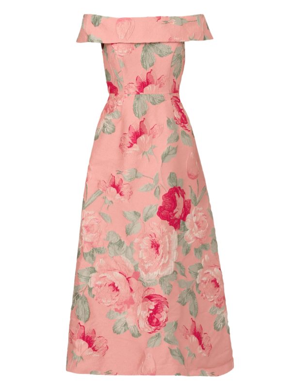 Women's Off Shoulder Jacquard Dress