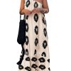 Women's 2025 Summer Maxi Dresses One Shoulder Printed Flowy Boho Beach Vacation Long Sundress