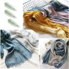 Cotton Linen Fashion Scarf,Gradient Two-tone Four Season Scarf Shawl Beach Gauze,Long Lightweight Travel scarf 75"×35"