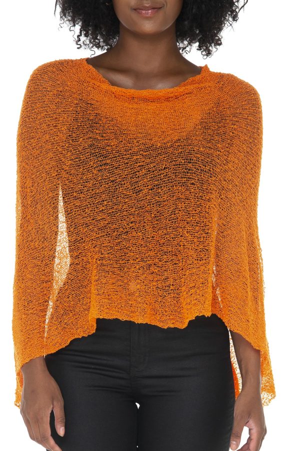 Womens Sheer Knit Poncho Shrug Lightweight Cover Up One Size Fits Most