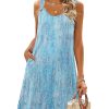 Summer Dresses for Women Boho Beach Dress Sleeveless Sundresses with Pockets Casual Loose Tank Tshirt Sun Dress