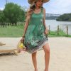 Womens Summer Sundress Boho Floral Casual Tank Dresses with Pockets Sleeveless Tiered Swing A Line Beach Dress