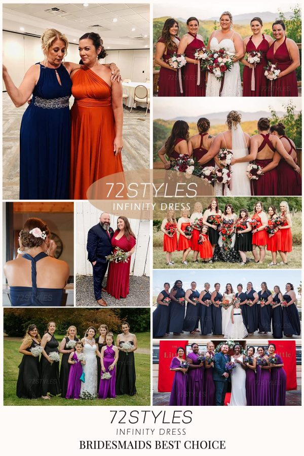 818YPLHirbL.jpg Infinity Dress with Bandeau, Convertible Bridesmaid Dress, Long, Plus Size, Multi-Way Dress, Twist Wrap Dress