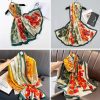 100% Large Silk Feeling Scarf-Women's Fashion Long Mulberry Silk Satin Neck Scarf Sunscreen Shawl Wrap Headscarf