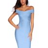 Women's Rayon Off Shoulder Bandage Bodycon Party Dress