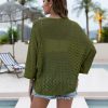 Womens Summer Crochet Cardigan Sweaters Lightweight Open Front 3/4 Sleeve Batwing Kimono Boho Knit Cover Ups 2025