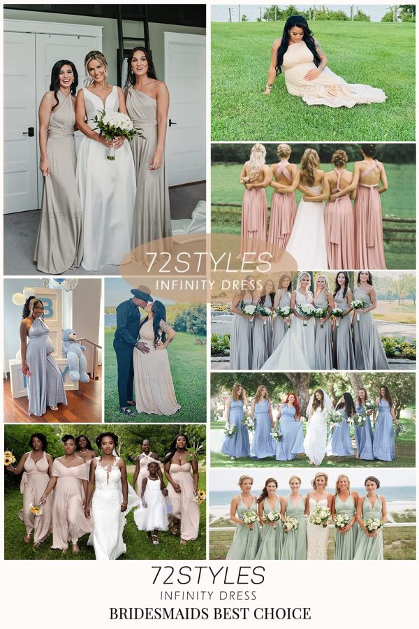 81HhRNmzIiL.jpg Infinity Dress with Bandeau, Convertible Bridesmaid Dress, Long, Plus Size, Multi-Way Dress, Twist Wrap Dress
