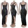 Women's Sexy Elegant Rhinestone Sleeveless Party Club Night Hot Drilling Clubwear Evening Dresses