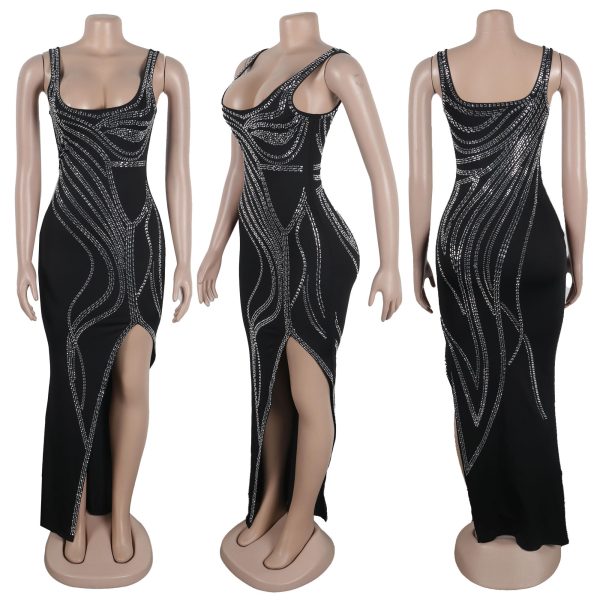 81K1PWe9BL.jpg Women's Sexy Elegant Rhinestone Sleeveless Party Club Night Hot Drilling Clubwear Evening Dresses