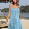 Summer Dresses for Women Boho Beach Dress Sleeveless Sundresses with Pockets Casual Loose Tank Tshirt Sun Dress