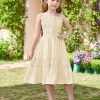 Girls Summer Dress Spaghetti Strap Midi Casual Sundress Sleeveless Party Elegant Dress 5-12Y