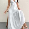Women's Maxi Summer Dresses Halter V Neck Beach Dresses for Women A-Line Casual Dress for Vacation
