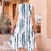 Womens Casual Dress for Summer Tank Dress Loose Flowy Beach Dress with Pockets Hankerchief Flare Midi Sundress 2025