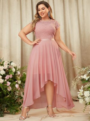 Women's Plus Size Formal Floral Retro Lace Elegant Bridesmaid Party Maxi Dress