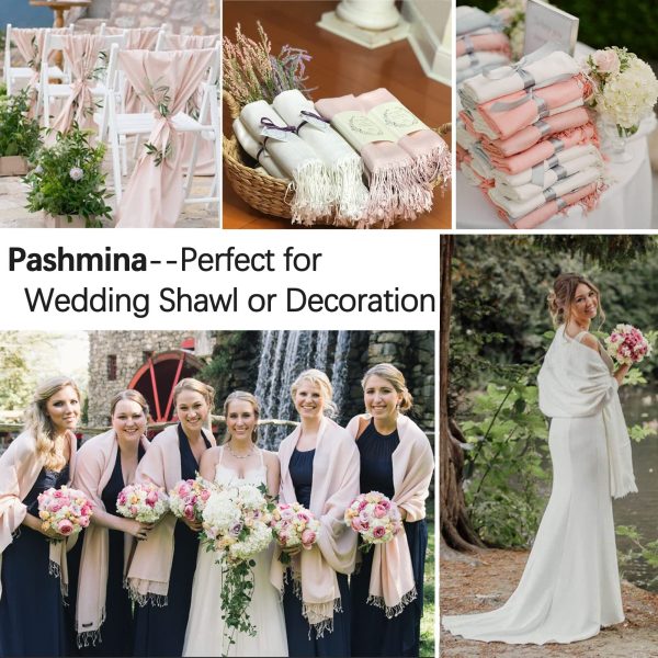 Soft Silky Pashmina Shawl Wraps Solid Colors Scarf for Wedding Evening Dresses