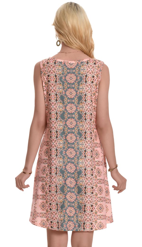 81NMCPzOEDL.jpg Summer Dresses for Women Beach Boho Sleeveless Vintage Floral Flowy Pocket Tshirt Tank Sundresses