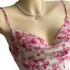 Women's Summer Spaghetti Strap Cowl Neck Satin Mini Tropical Dress