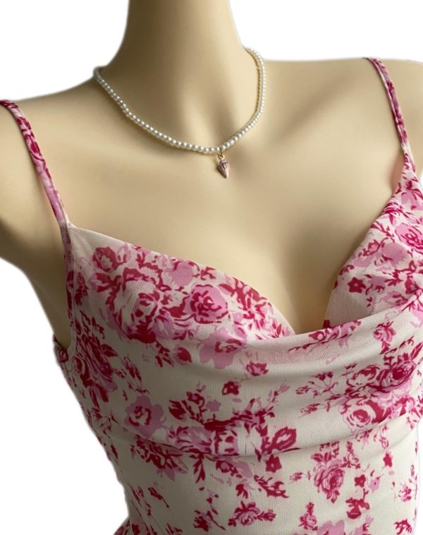81NpjX-e5-L.jpg Women's Summer Spaghetti Strap Cowl Neck Satin Mini Tropical Dress
