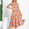 Women's Summer Floral Dress 2025 Spaghetti Strap Smocked Tiered Casual Boho Maxi Long Sundress with Pockets