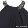 Women's Jewel Halter Neckline Cocktail, Wedding Guest, Perfect Party Dress (Petite and Regular Sizes)