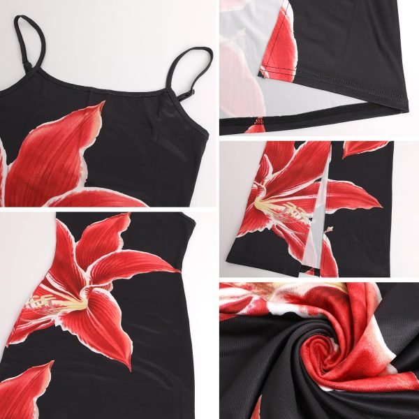 81UU1Tf6DL.jpg Womens Summer Casual Floral Dresses Spaghetti Strap Bodycon Maxi Beach Dress Elegant Evening Party Long Dresses