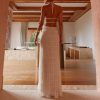 Flowy Boho Beach Dress for Women Halter Backless Smocked Vacation Long Dress Sexy Off Shoulder Resort Maxi Sundress