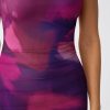 Bodycon Maxi Dress Womens Sleeveless Floral Print Fitted Party Club Ruched Dresses with Side Slit