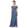 Women's Long Foldover Off The Shoulder Gown, Formal Event, Mother of The Bride Dress