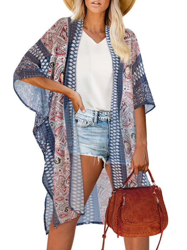 81a9H3dTBgL.jpg Women's Kimono Beach Cover up for Summer Bathing Suits Cardigans Casual Loose Swimwear