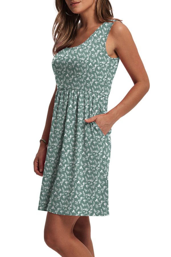 81bQ24WrJyL.jpg Women's Summer Dress 2025 A-Line Sleeveless Casual Sundress with Pockets Floral/Solid