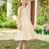 Girls Summer Dress Spaghetti Strap Midi Casual Sundress Sleeveless Party Elegant Dress 5-12Y