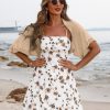 Women's Short Sleeve Bolero Shrug for Dresses Open Front Knit Cropped Cardigan Loose Sheer Cardigan Sweater