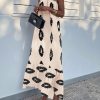 Women's 2025 Summer Maxi Dresses One Shoulder Printed Flowy Boho Beach Vacation Long Sundress