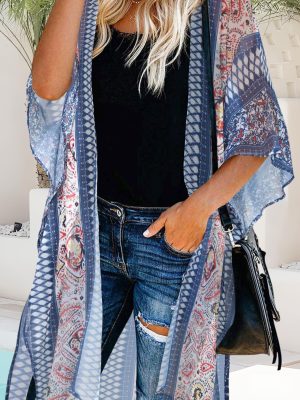 Women's Kimono Beach Cover up for Summer Bathing Suits Cardigans Casual Loose Swimwear