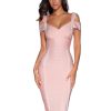 Cold Shoulder Bandage Bodycon Dress for Women Wedding Guest Dress Birthday Party Event Dress