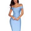 Women's Rayon Off Shoulder Bandage Bodycon Party Dress