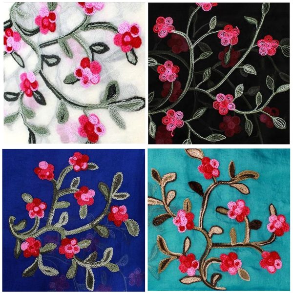 81nKxfUWWKL.jpg Embroidery Chiffon Scarf Wrap Shawl Lightweight Scarf for Women Fashion Summer Fall Scarf