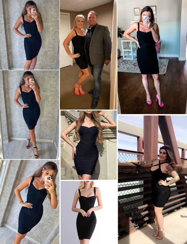 81oYHRGbJoL.jpg Women's Celebrity Bandage Bodycon Dress Strap Party Pencil Dress