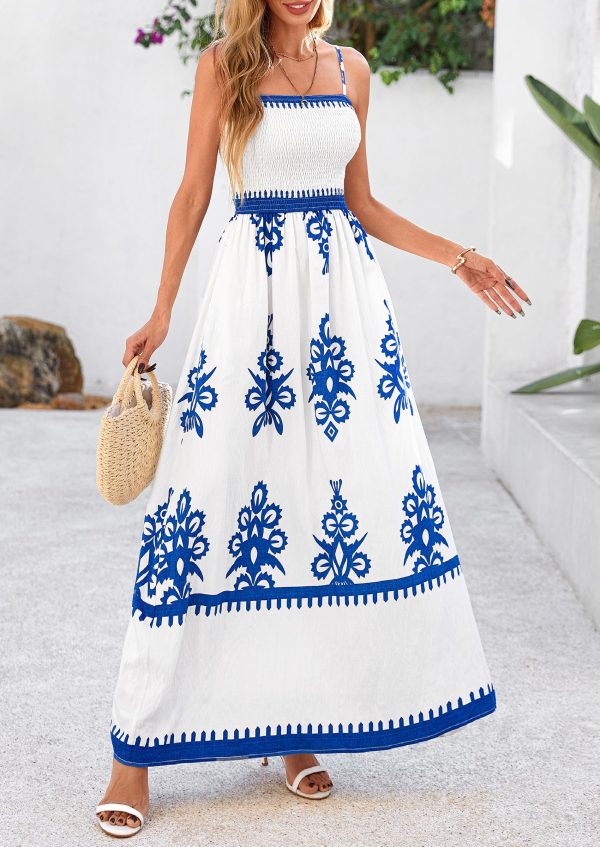 81p5l2TwJfL.jpg Summer Dress for Women 2025 Floral Sundress Spaghetti Strap Flowy Beach Vacation Boho Maxi Dresses