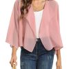 Womens Summer Tops Short Shrugs Kimono Cardigans Casual Chiffon Bolero Jackets