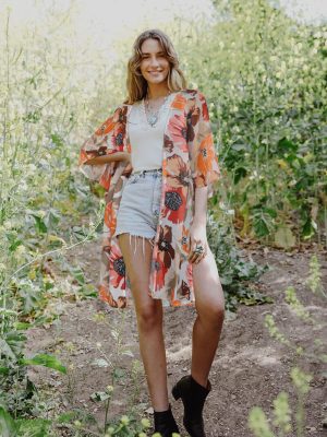 Women's Kimono Swimsuit Coverups Summer Beach Casual Loose Cardigans for Swimwear