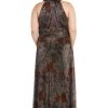 Womens Maxi Metallic Evening Dress